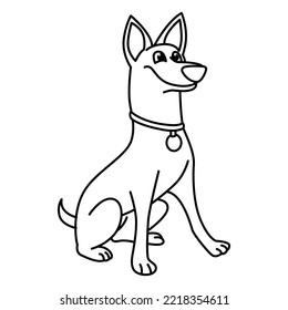 Cute dog characters vector illustration. For kids coloring book.