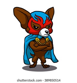 Cute dog chihuahua Fighter Lucha Libre