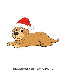 Cute Dog in Christmas Costume Vector Illustration Festive Pet in Holiday Outfit Graphic Art