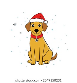 Cute Dog in Christmas Costume Vector Illustration Festive Pet in Holiday Outfit Graphic Art