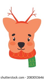 cute dog with christmas scarf and headband