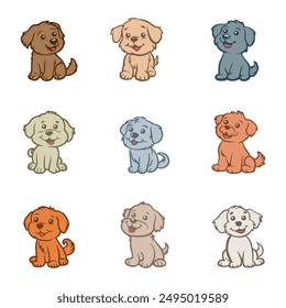 Cute dog clipart design illustration