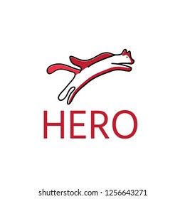cute dog in cloak hero vector design template