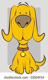 cute dog color vector illustration