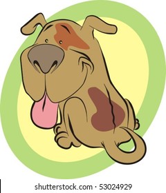 cute dog color vector illustration