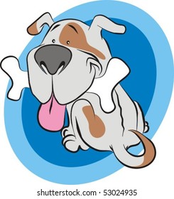 cute dog color vector illustration