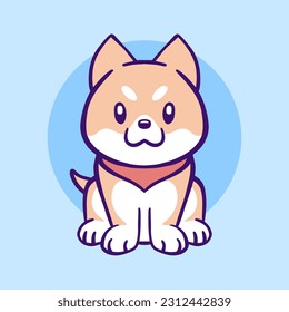 Cute Dog For Colored Background Isolated Logo