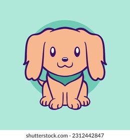 Cute Dog For Colored Background Isolated Logo