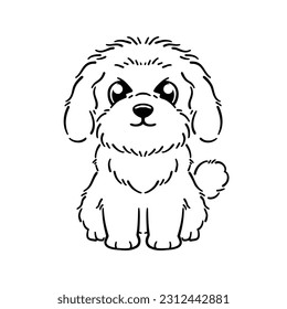 Cute Dog For Colored Background Isolated Logo