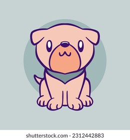 Cute Dog For Colored Background Isolated Logo