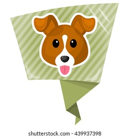 Cute dog colorful icon. Vector illustration in cartoon style