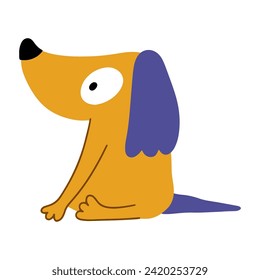 Cute dog, colorful vector flat illustration.  