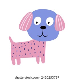 Cute dog, colorful vector flat illustration.  