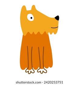 Cute dog, colorful vector flat illustration.  