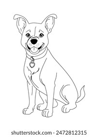 cute dog coloring book. illustratiog doggy vector