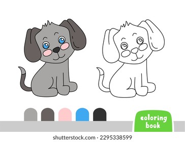 Cute Dog Coloring Book for Kids Page for Books, Magazines, Vector  Doodle Template