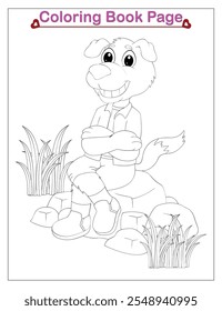 cute dog coloring page for kids