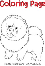 Cute Dog coloring pages, Animal Coloring page for Children,  Puppy coloring Book for kids