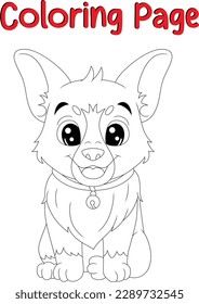 Cute Dog coloring pages, Animal Coloring page for Children,  Puppy coloring Book for kids