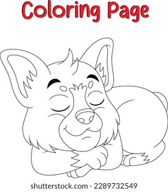 Cute Dog coloring pages, Animal Coloring page for Children,  Puppy coloring Book for kids