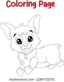 Cute Dog coloring pages, Animal Coloring page for Children,  Puppy coloring Book for kids