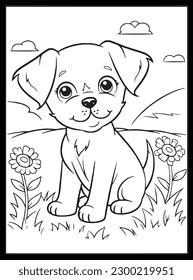 Cute Dog Coloring Pages for Kids