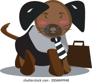 The cute dog comes in the category of business people.