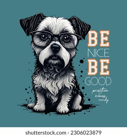 cute dog  with cool slogan, vector illustration