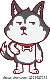 Cute Dog with Cynical Face Illustration