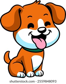 Cute Dog Day vector cartoon illustration for sticker, badge, patch, banner, greeting card, invitation