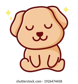 cute dog is daydreaming vector 