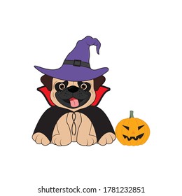 cute dog design illustrations with Halloween costumes