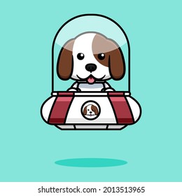 cute dog design with ufo