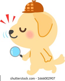 Cute Dog Detective Tracking The Smell