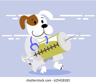 Cute Dog Doctor Illustration Suitable for Education, Card, T-Shirt, Social Media, Print, Book, Stickers, and Any Other Kids Related Activities