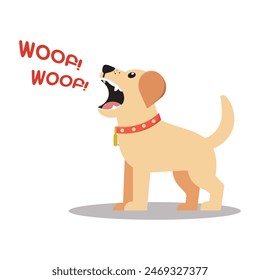 Cute Dog as Domestic Pet Woofing and Barking Out Loud Vector Illustration. 