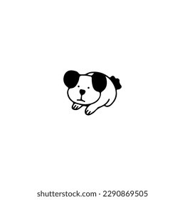 cute dog doodle illustration vector