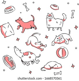 cute dog doodle . dog vector illustration