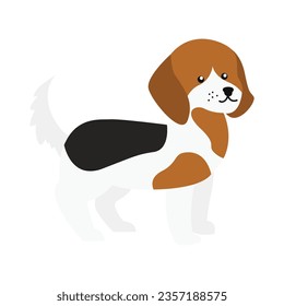 Cute dog doodle vector illustration. Cartoon dog or puppy characters. Funny pet animals isolated on a white background.