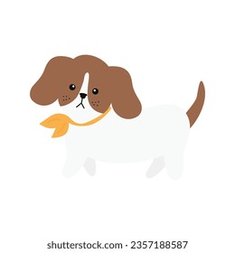 Cute dog doodle vector illustration. Cartoon dog or puppy characters. Funny pet animals isolated on a white background.