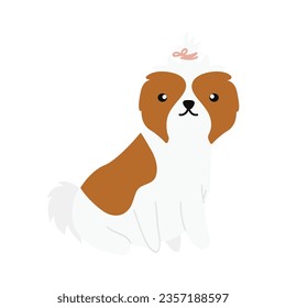 Cute dog doodle vector illustration. Cartoon dog or puppy characters. Funny pet animals isolated on a white background.