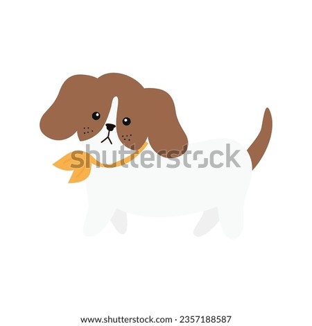 Cute dog doodle vector illustration. Cartoon dog or puppy characters. Funny pet animals isolated on a white background.