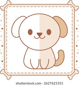 Lindo dibujo de perro con fácil trazado para completar la coloración