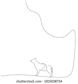 Cute dog drawing on white background. Vector illustration