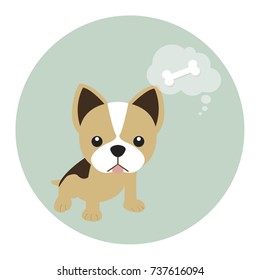 Cute dog Dreams about bone.