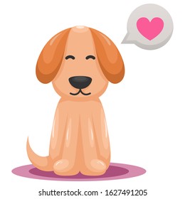 Cute dog emoticon cartoon vector