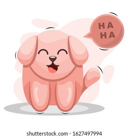 Cute dog emoticon cartoon vector