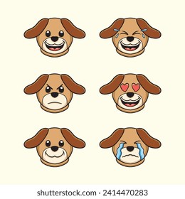 cute dog emoticon vector art