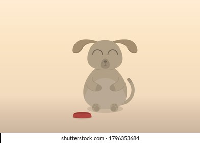 Cute dog with an empty dinning area