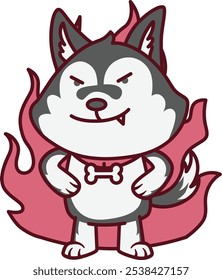 Cute Dog with Evil Expression Illustration